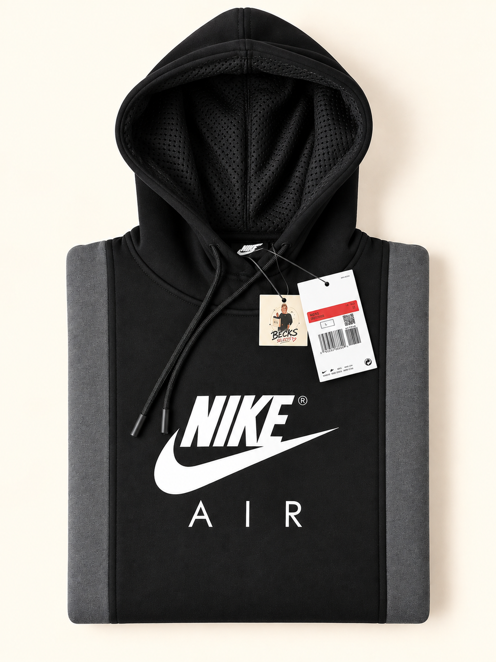 Nike Air Colour Block Hoodie – Black/Grey – Large