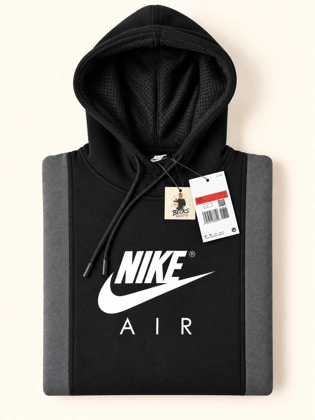 Nike Air Colour Block Hoodie – Black/Grey – Large