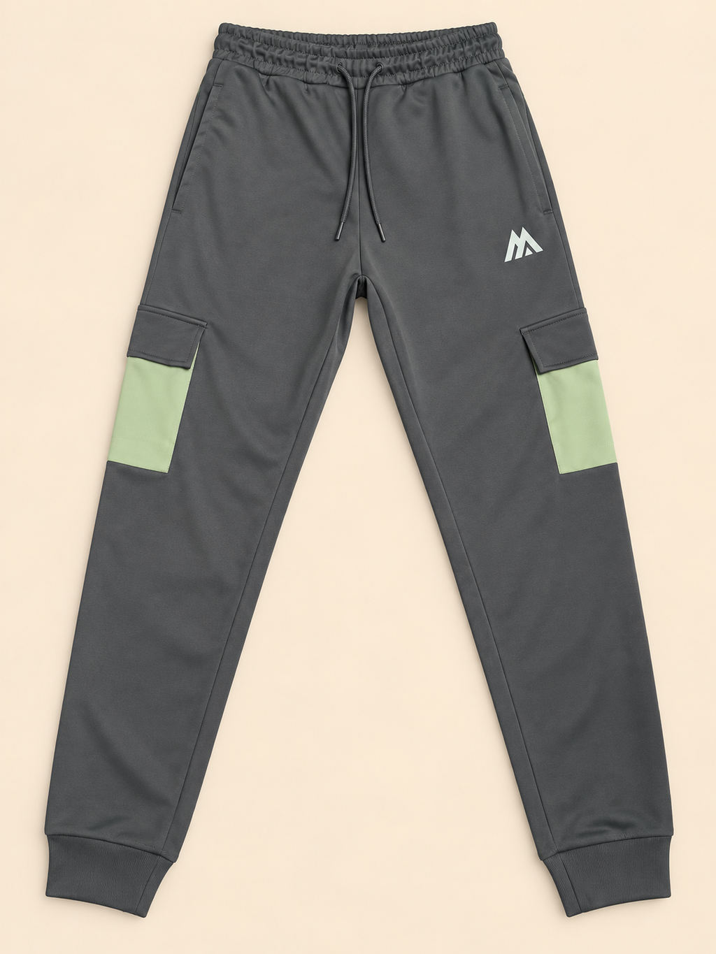 MNTRX Grey & Sage Green Hooded Tracksuit Set