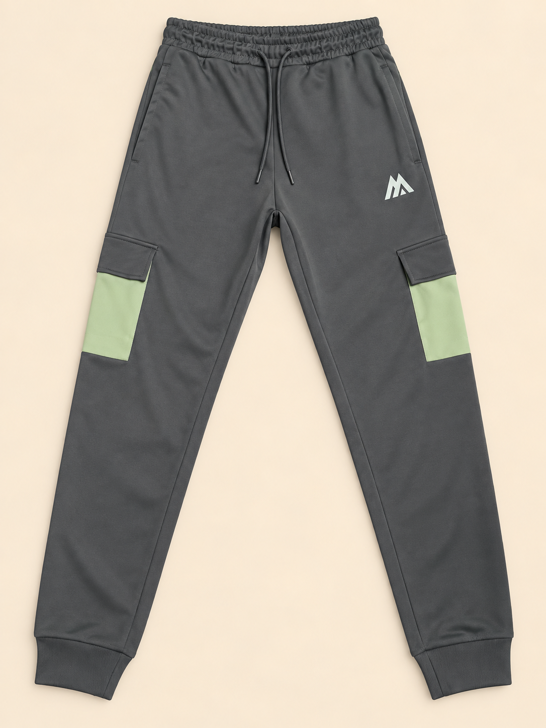 MNTRX Grey & Sage Green Hooded Tracksuit Set