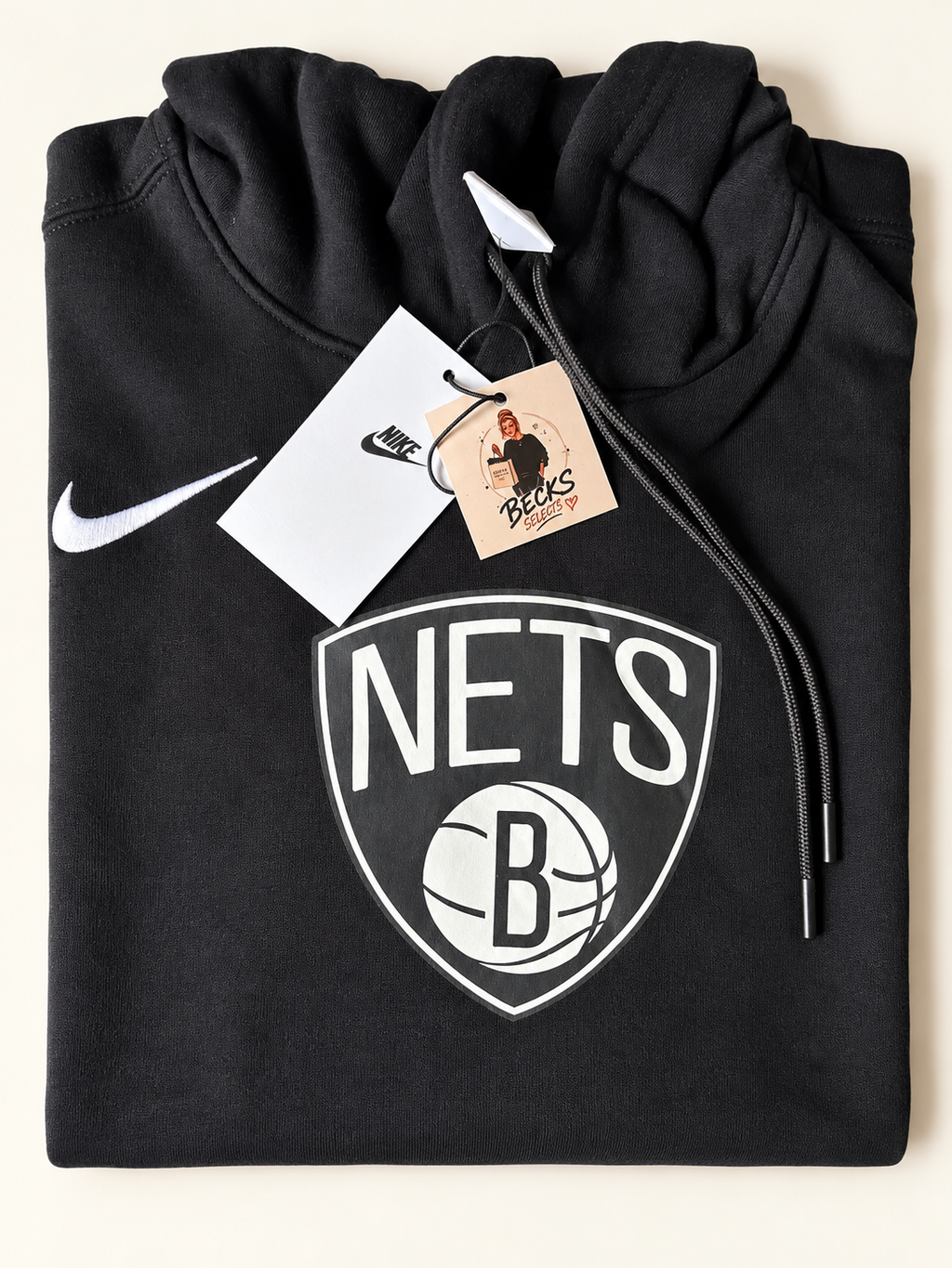 Nike Brooklyn Nets NBA Club Pullover Hoodie – Black – Small