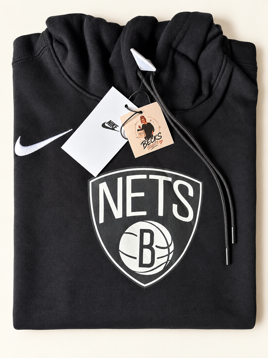 Nike Brooklyn Nets NBA Club Pullover Hoodie – Black – Small