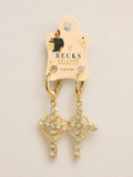 Gold Crown Cross Drop Earrings – Just £3
