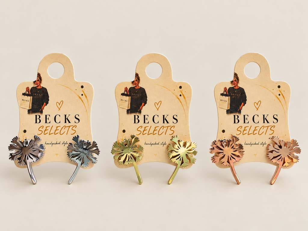 Dandelion Stud Earrings – Gold, Silver & Rose Gold Tones