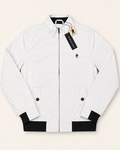 French Connection Men's White & Black Zip-Up Jacket – Small