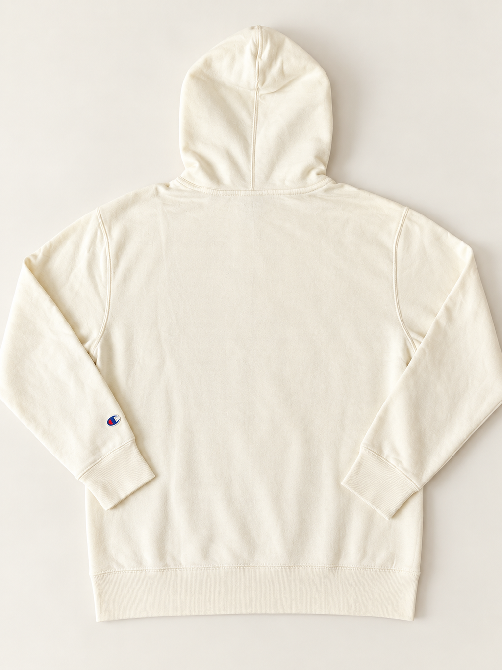 Champion Powerblend Logo Hoodie – Cream – Men’s Medium