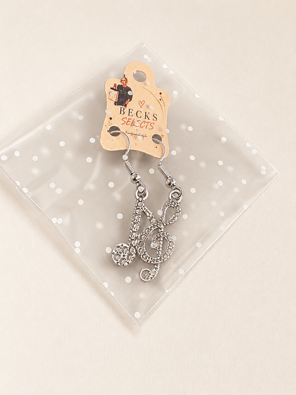 Music Note & Treble Clef Drop Earrings – Gold or Silver
