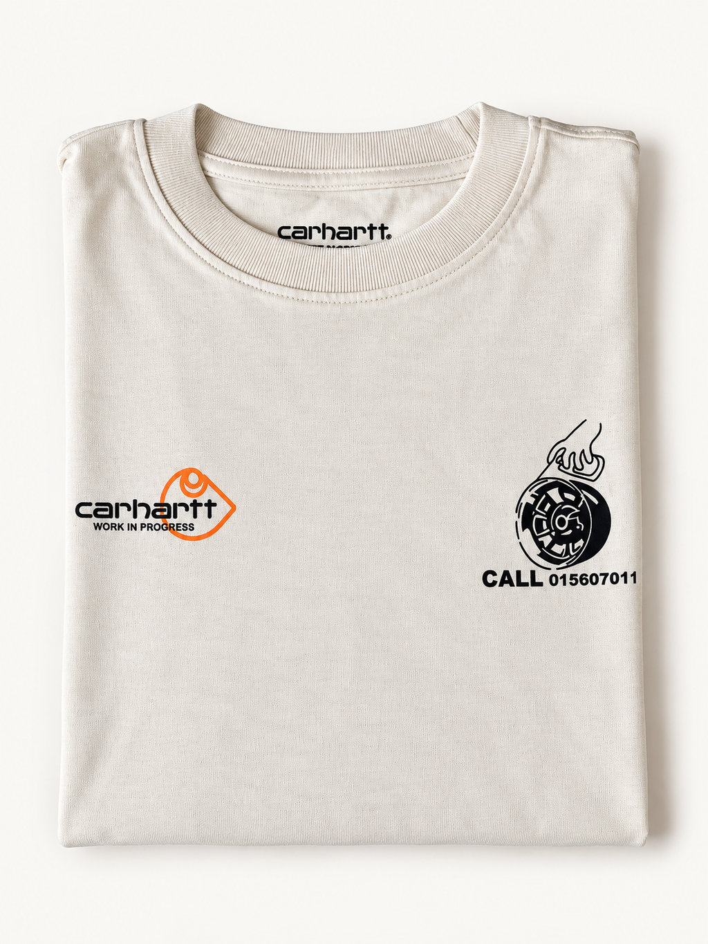 Carhartt WIP Racing Graphic Long Sleeve T-Shirt – Cream – Large