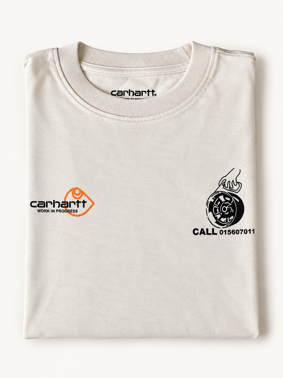 Carhartt WIP Racing Graphic Long Sleeve T-Shirt – Cream – Large