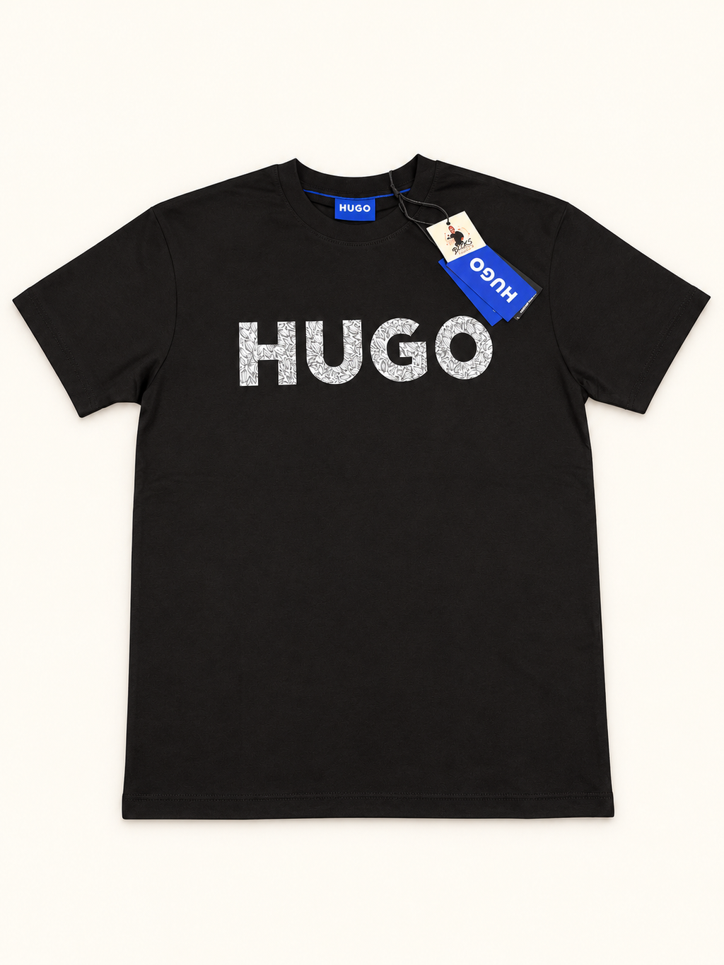 HUGO Men’s Tiburt 420 Logo T-Shirt – Black – Medium