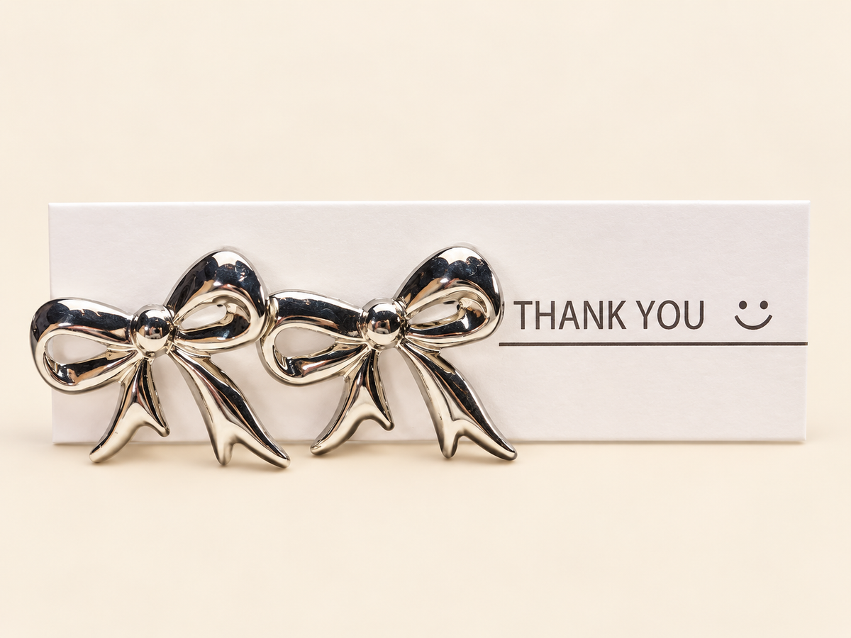 Statement Bow Stud Earrings – Gold & Silver Tone