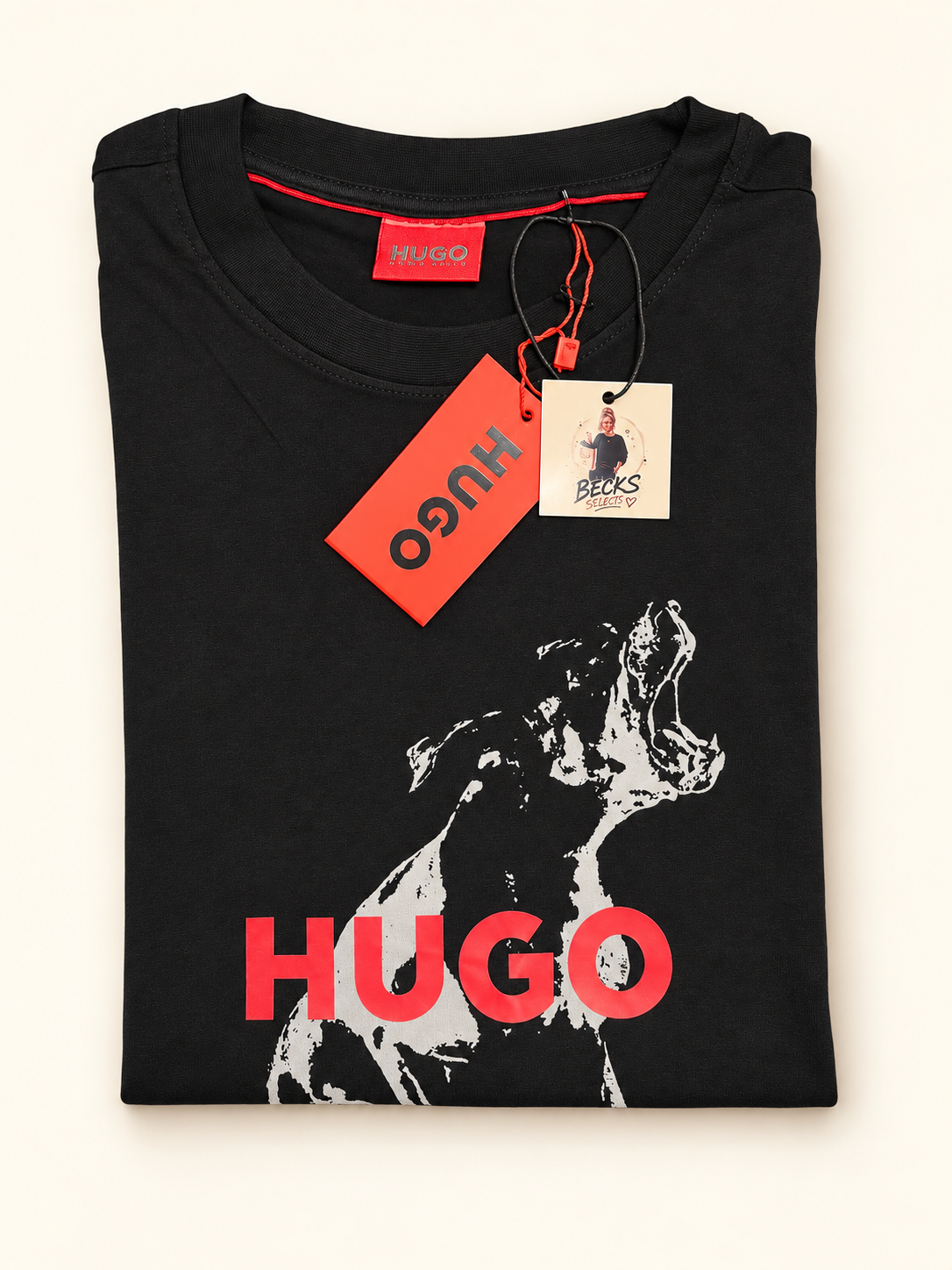 HUGO Men’s Dog Graphic Logo T-Shirt