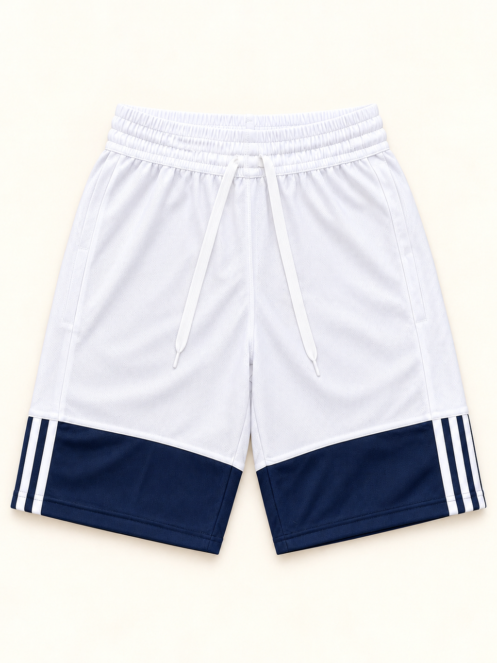 Adidas 3-Stripe Reversible Basketball Shorts – Navy & White – XXS