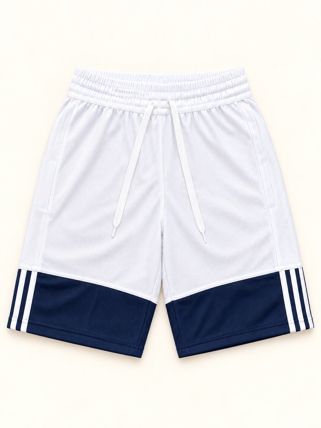 Adidas 3-Stripe Reversible Basketball Shorts – Navy & White – XXS