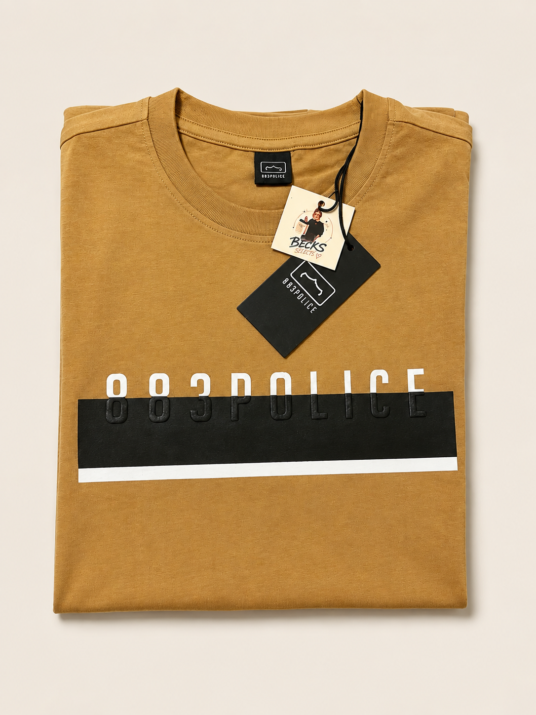 883 Police Men’s Tan Logo T-Shirt - Large
