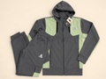 MNTRX Grey & Sage Green Hooded Tracksuit Set
