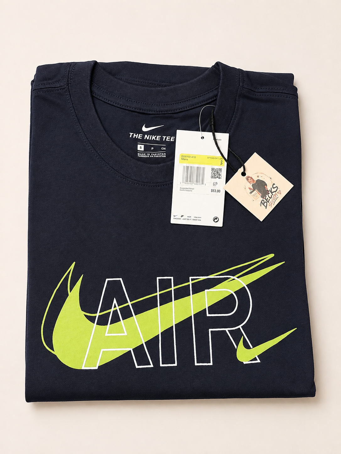 Nike Air Graphic T-Shirt – Navy/Lime – Men’s Small