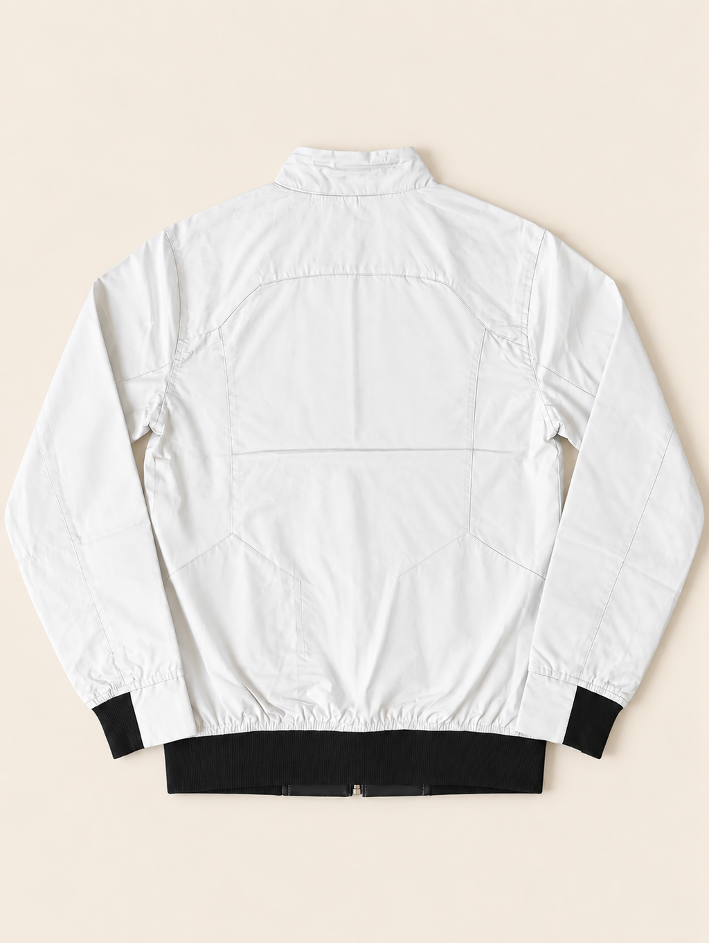 French Connection Men's White & Black Zip-Up Jacket – Small