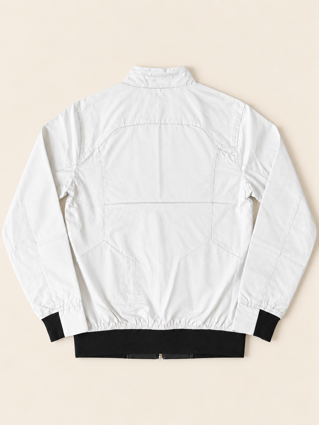 French Connection Men's White & Black Zip-Up Jacket – Small