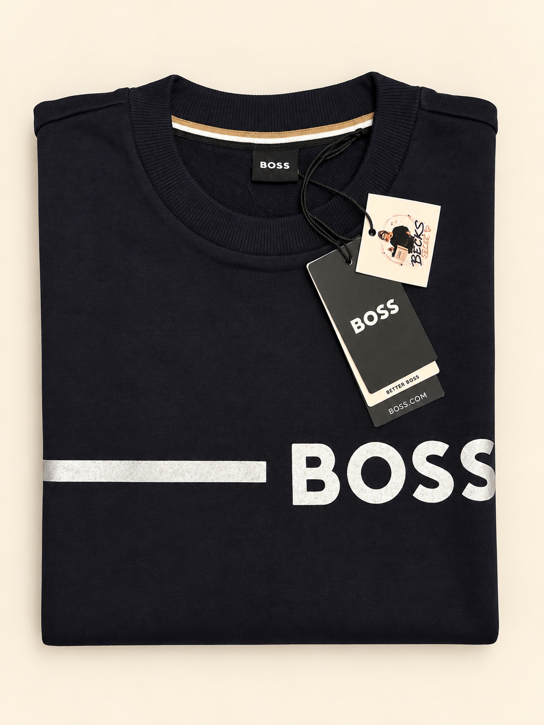BOSS Logo Sweatshirt – Dark Navy – Medium