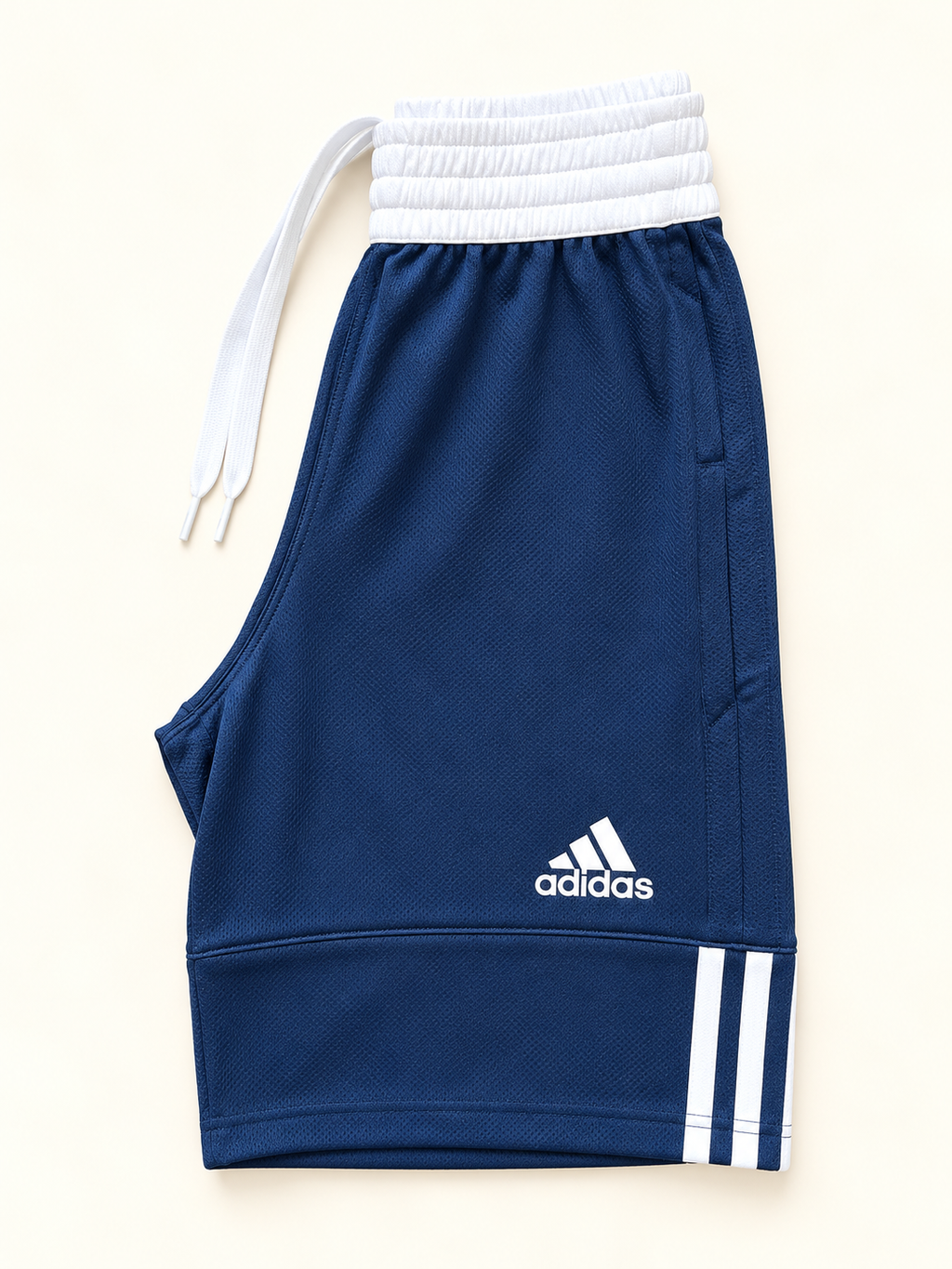 Adidas 3-Stripe Reversible Basketball Shorts – Navy & White – XXS