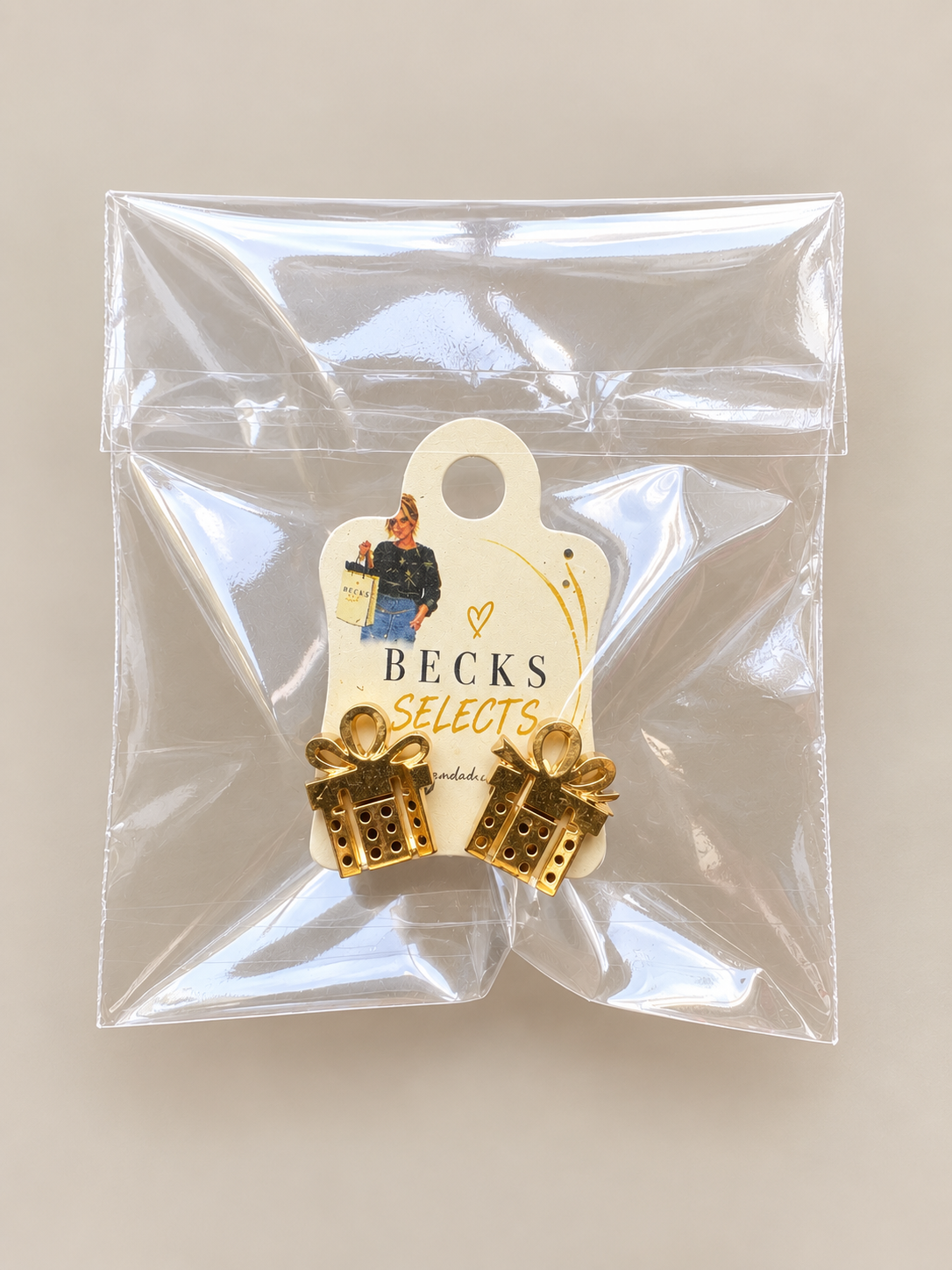 Christmas Present Stud Earrings – Gold & Silver