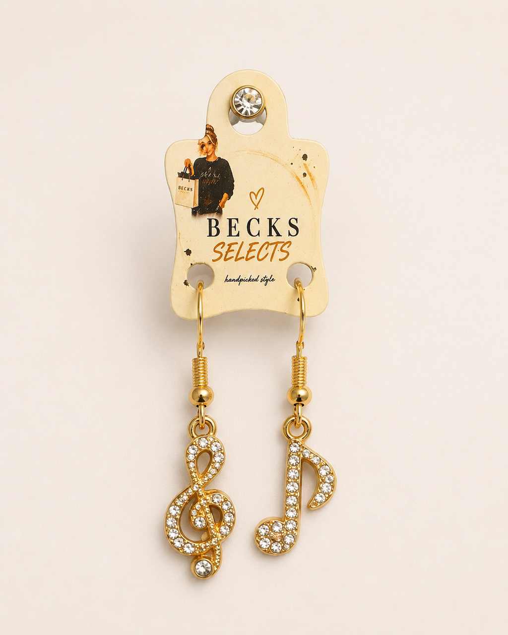 Music Note & Treble Clef Drop Earrings – Gold or Silver