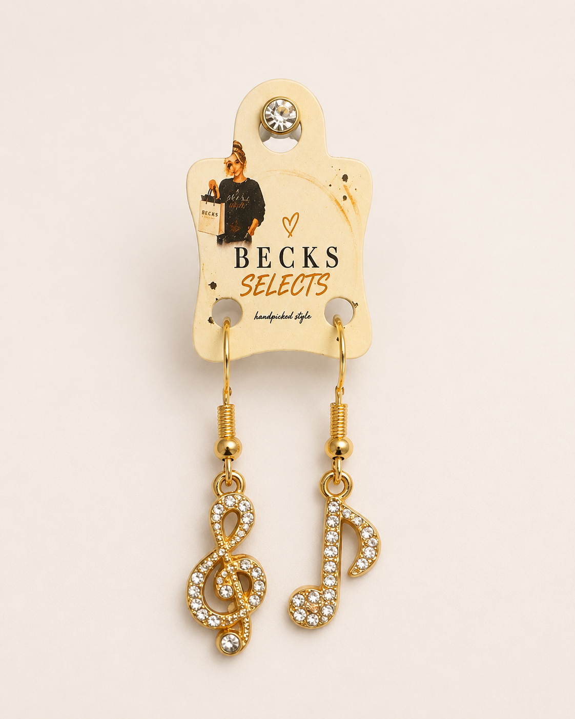 Music Note & Treble Clef Drop Earrings – Gold or Silver