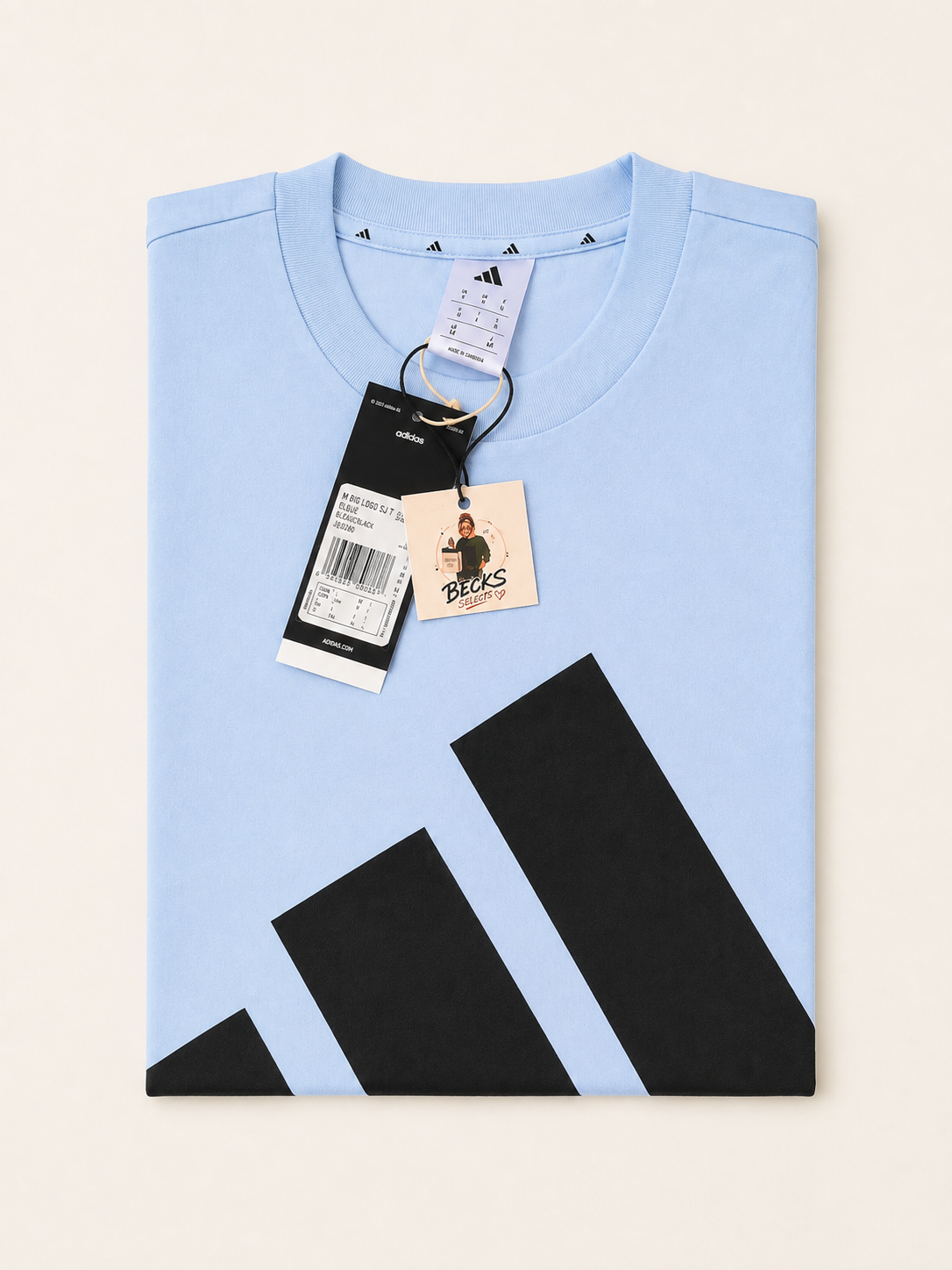Adidas Big Logo T-Shirt – Baby Blue – Medium