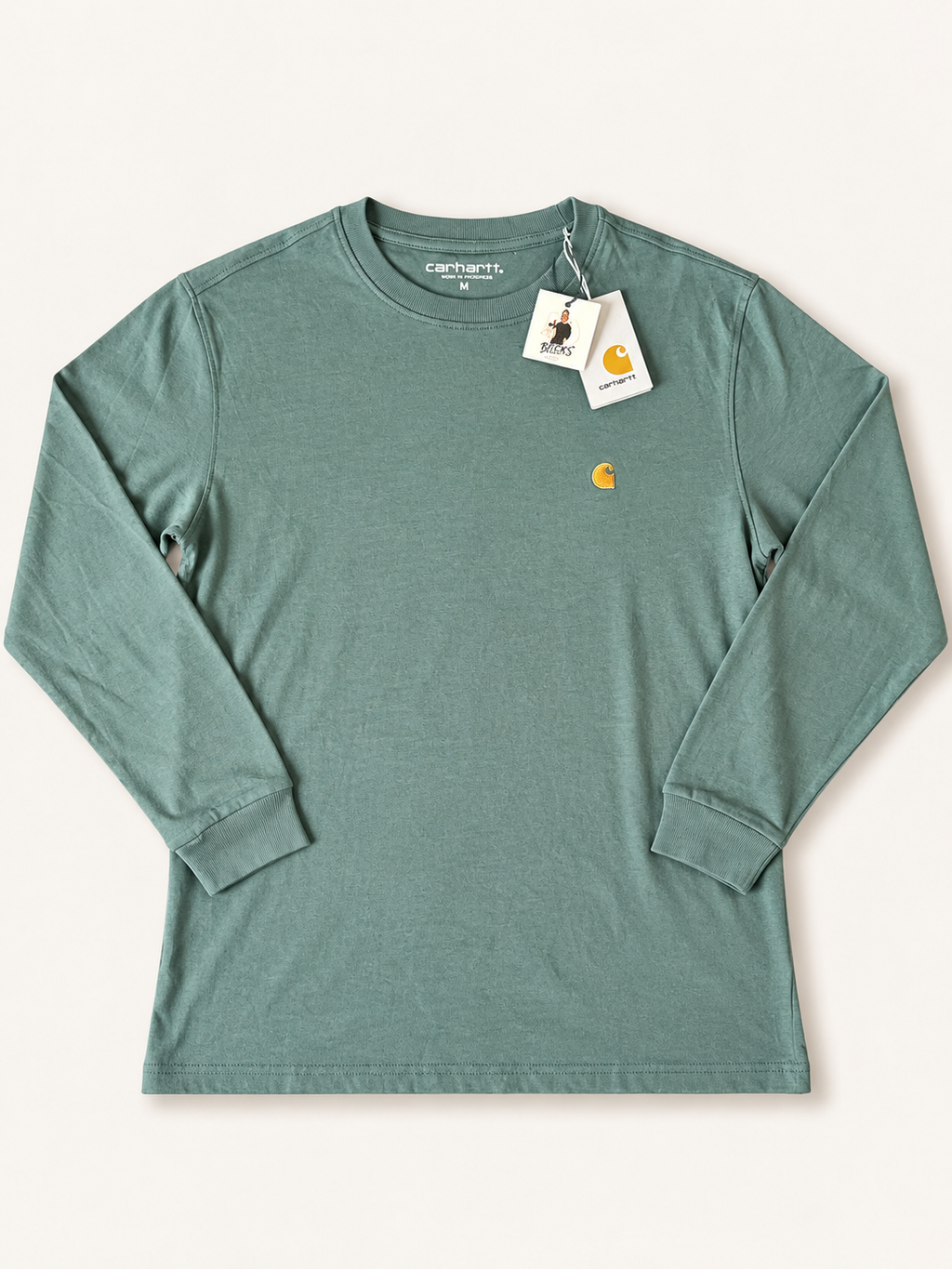 Carhartt WIP Long Sleeved Chase T-Shirt – Leaf Green – Medium