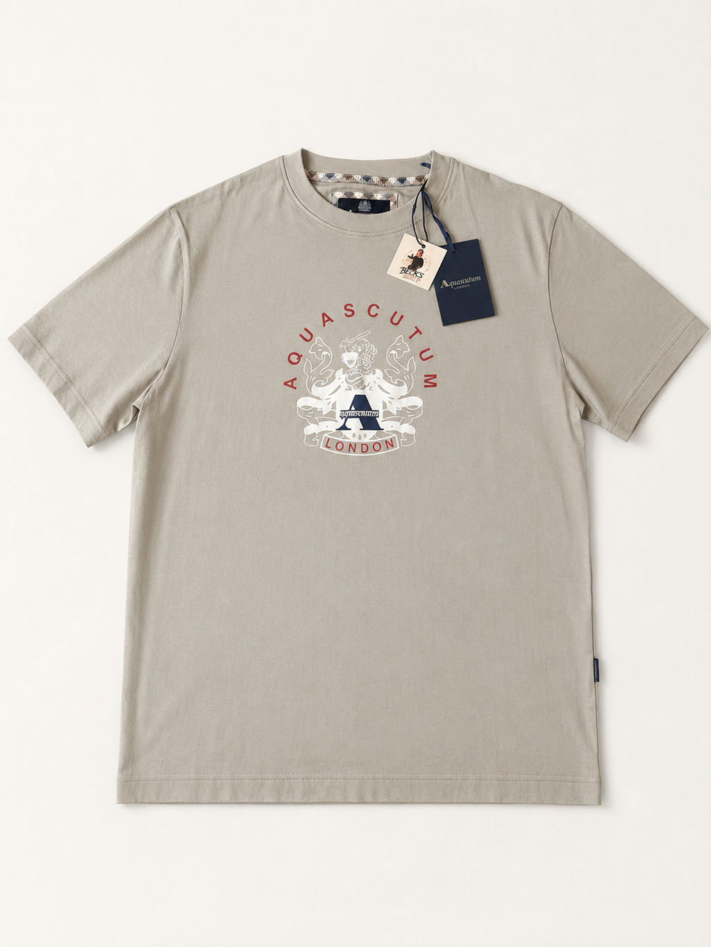 Aquascutum London Crest T-Shirt – Grey – Small