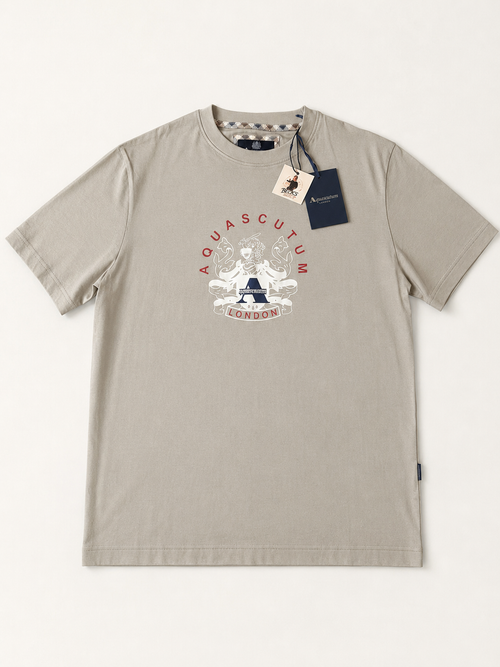 Aquascutum London Crest T-Shirt – Grey – Small