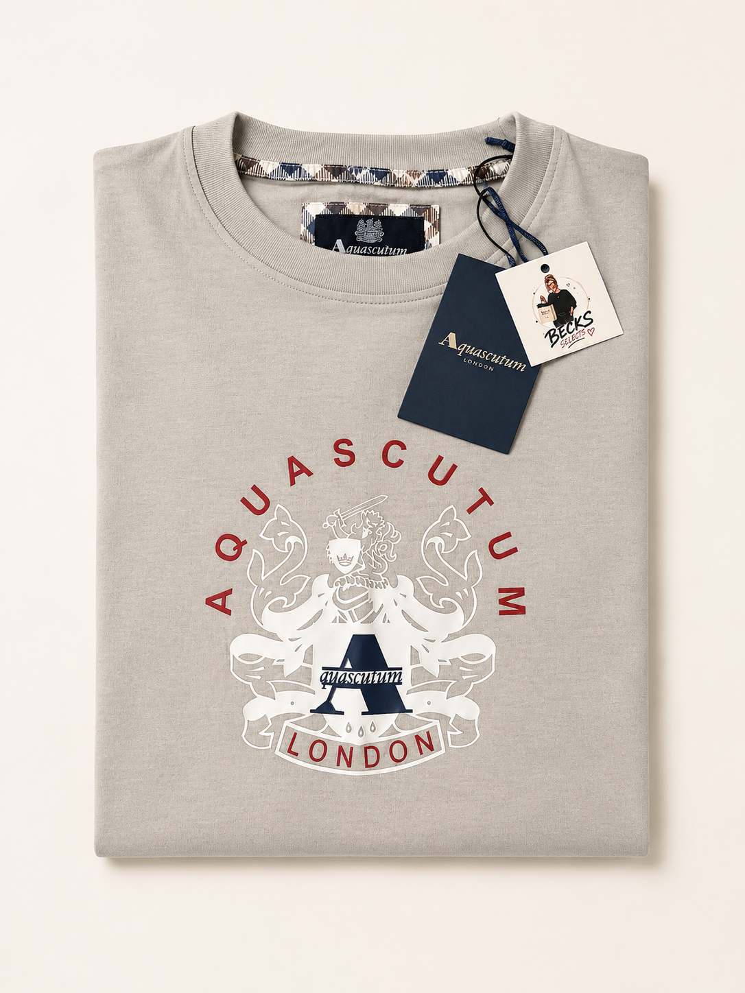Aquascutum London Crest T-Shirt – Grey – Small
