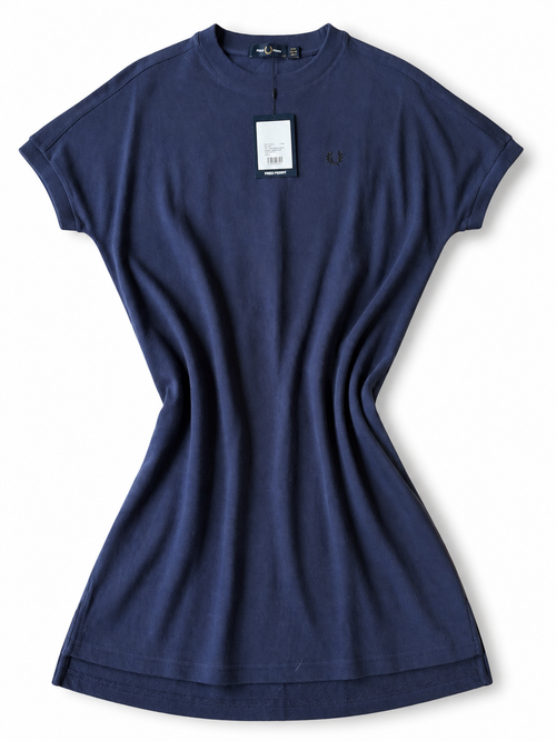 Fred Perry Women’s Piqué Shirt Dress – Carbon Blue – UK 8 – BNWT