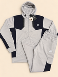 MNTRX Light Grey & Navy Hooded Tracksuit Set