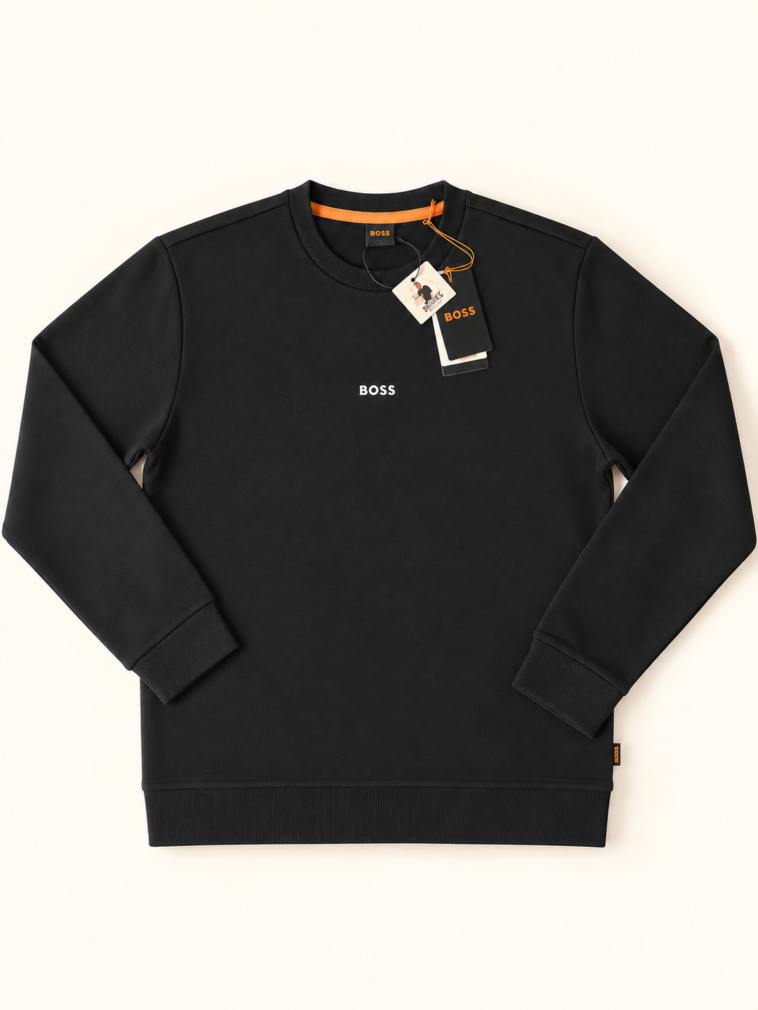 BOSS Logo Crew-Neck Sweatshirt – Black – Large