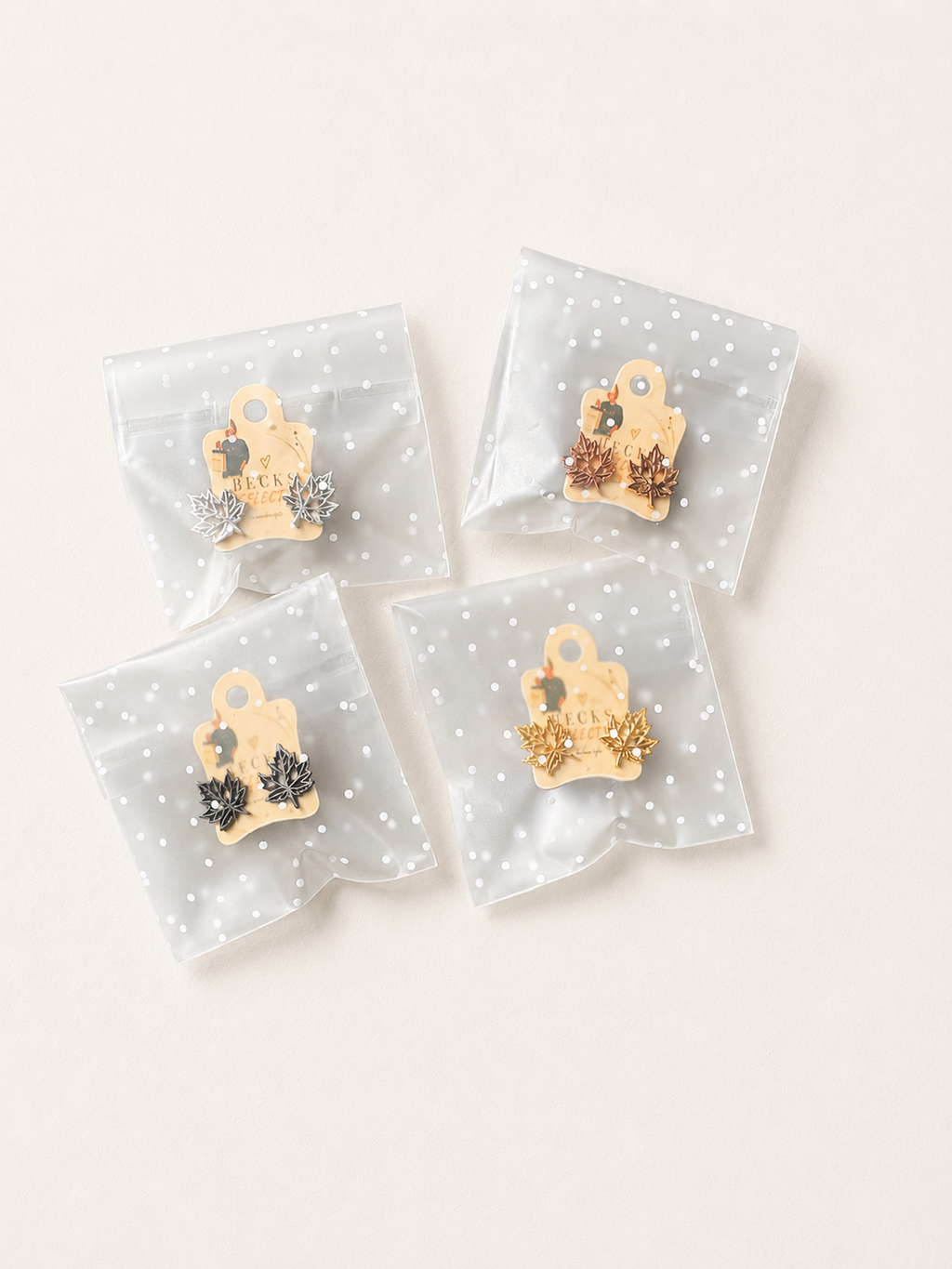 Autumn Maple Leaf Stud Earrings – 4 Colours | Fab Gift 🎁