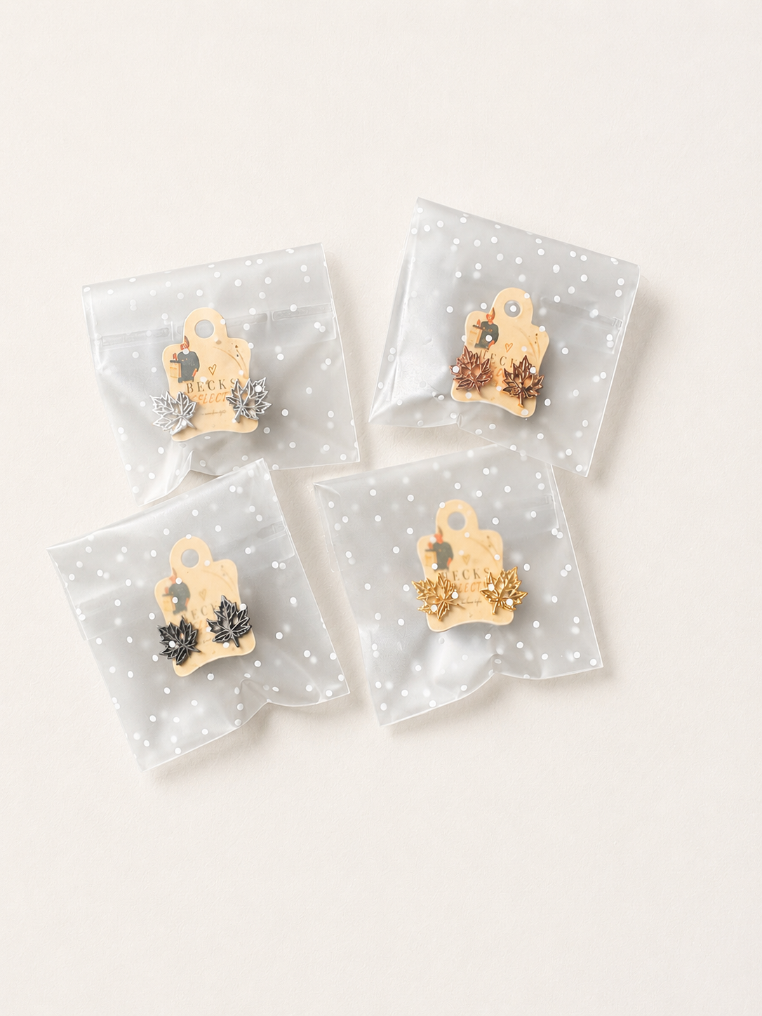 Autumn Maple Leaf Stud Earrings – 4 Colours | Fab Gift 🎁