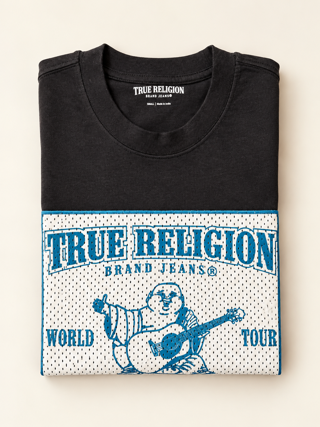 True Religion Men’s Black World Tour Graphic T-Shirt – XS