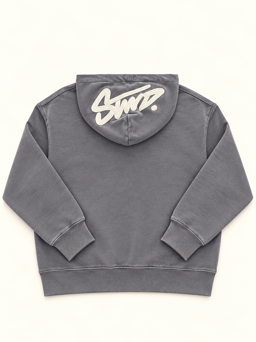 Pull&Bear STWD Grey Embroidered Logo Hoodie