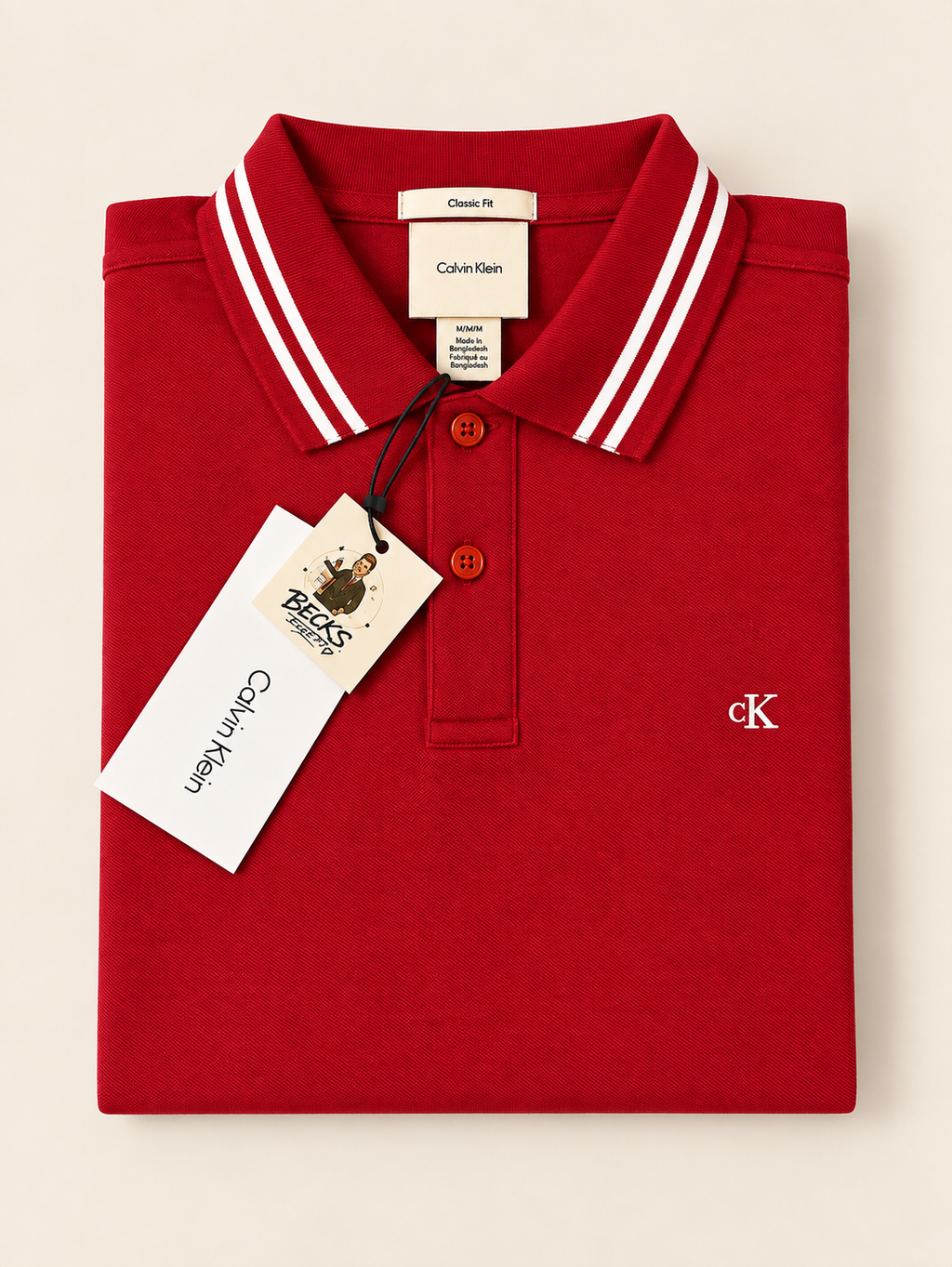 Product title: Calvin Klein Men's Classic Fit Polo Shirt – Red – Medium
