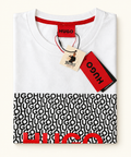 HUGO Men’s Repeat Logo Graphic T-Shirt – White – Large