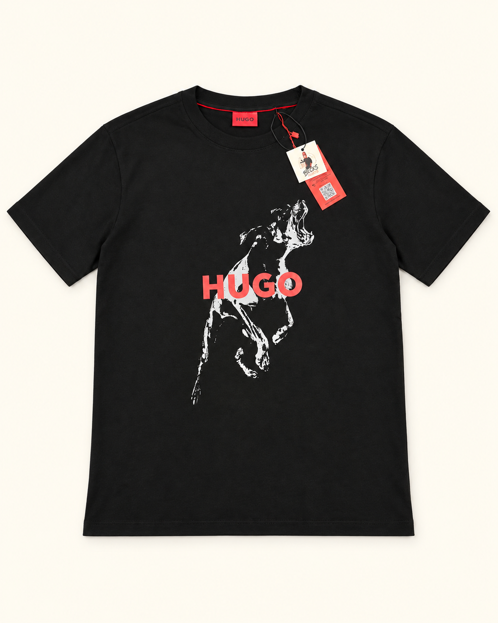 HUGO Men’s Dog Graphic Logo T-Shirt