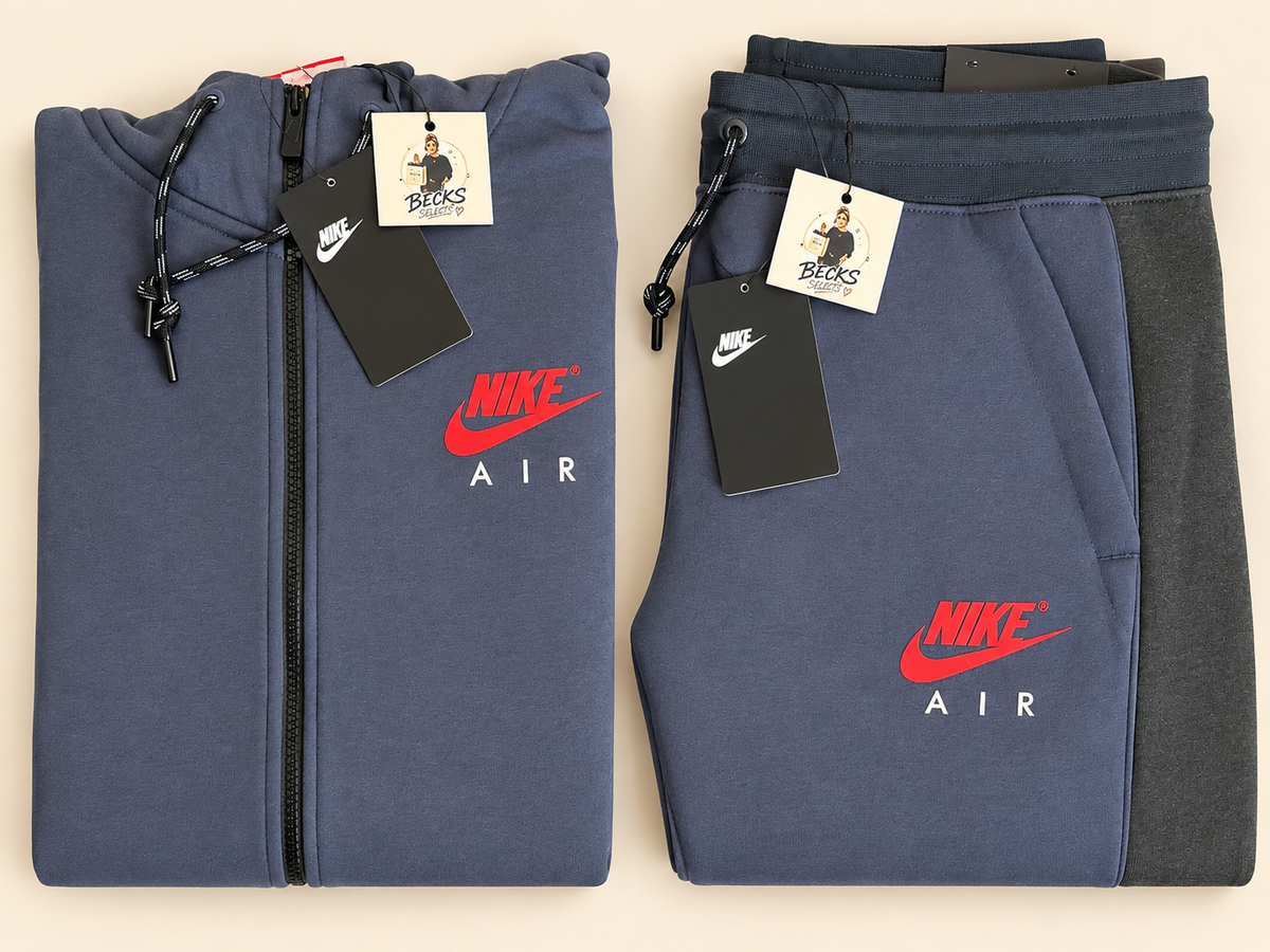 Nike Air Colour Block Full Tracksuit Set – Blue/Grey