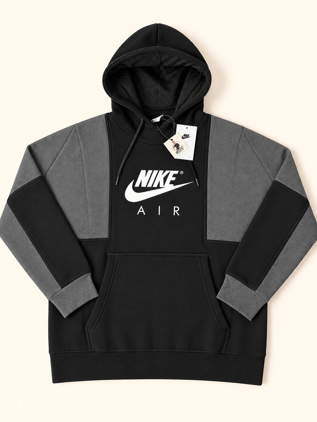 Nike Air Colour Block Hoodie – Black/Grey – Large