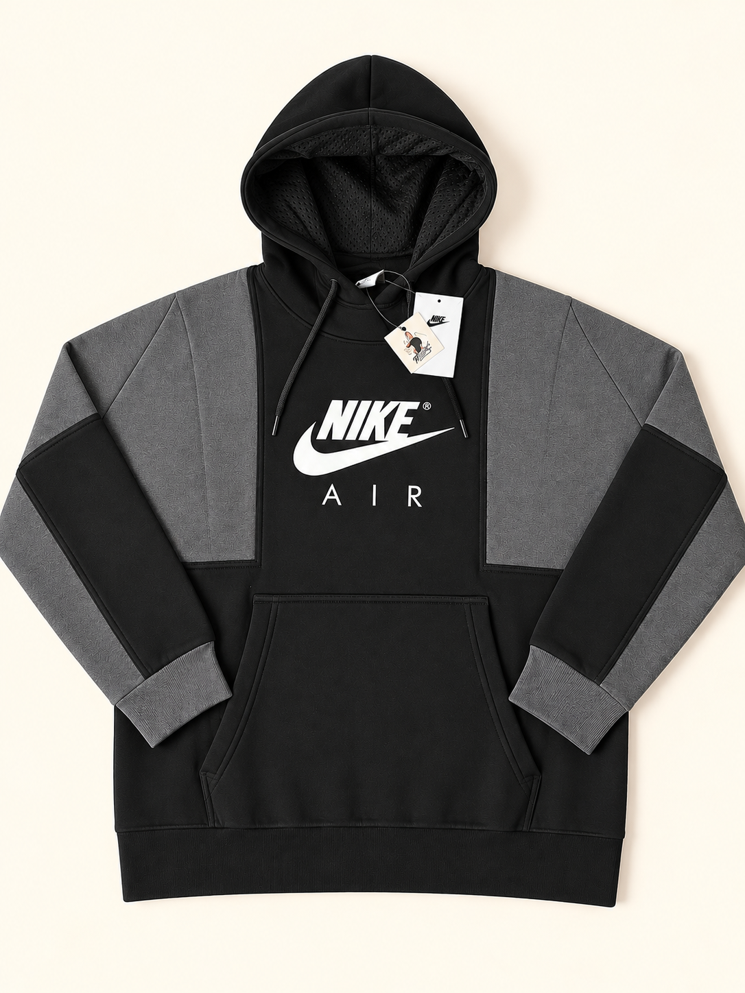 Nike Air Colour Block Hoodie – Black/Grey – Large