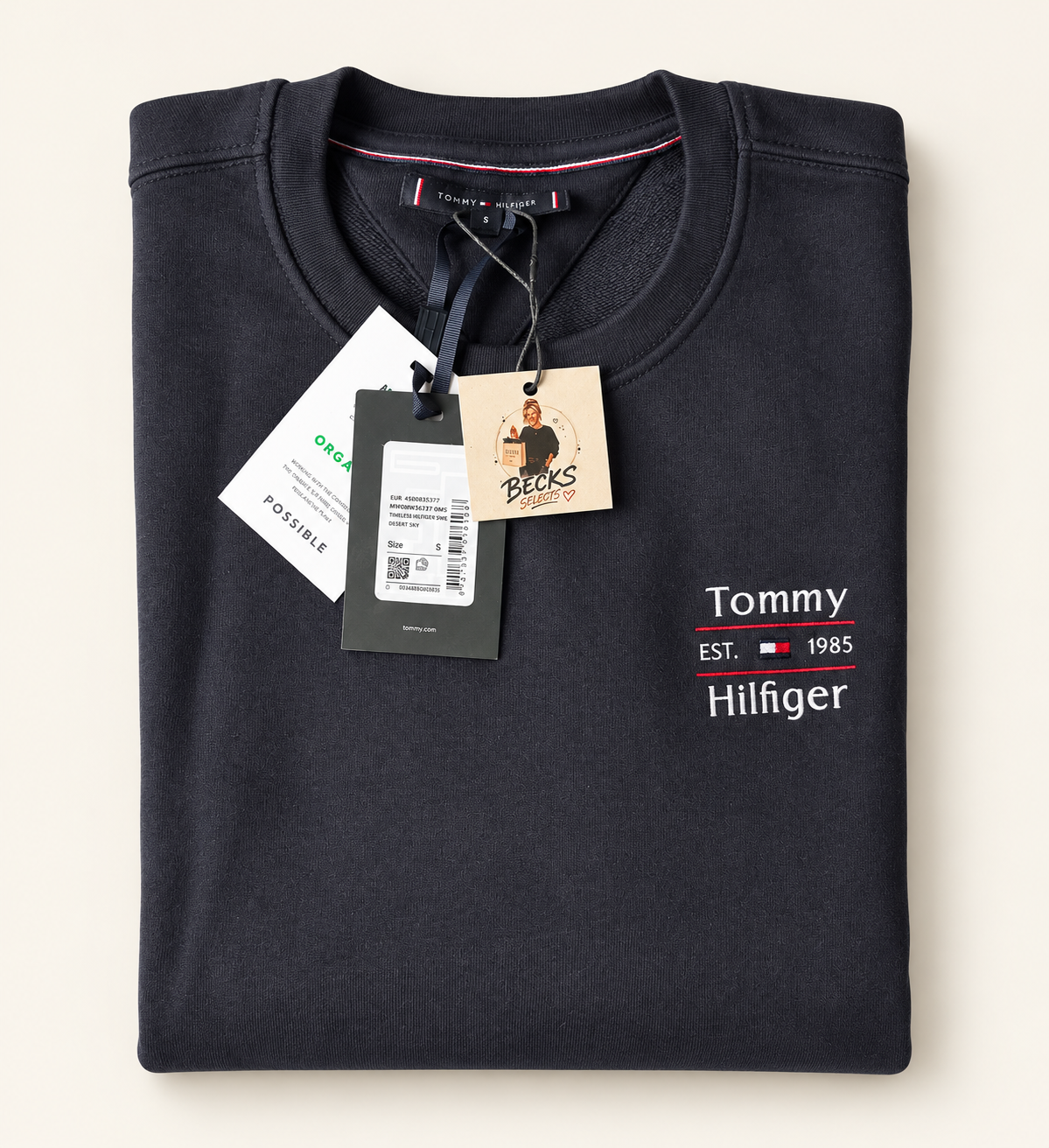 Tommy Hilfiger Men’s 1985 Logo Terry Crew Neck Sweatshirt
