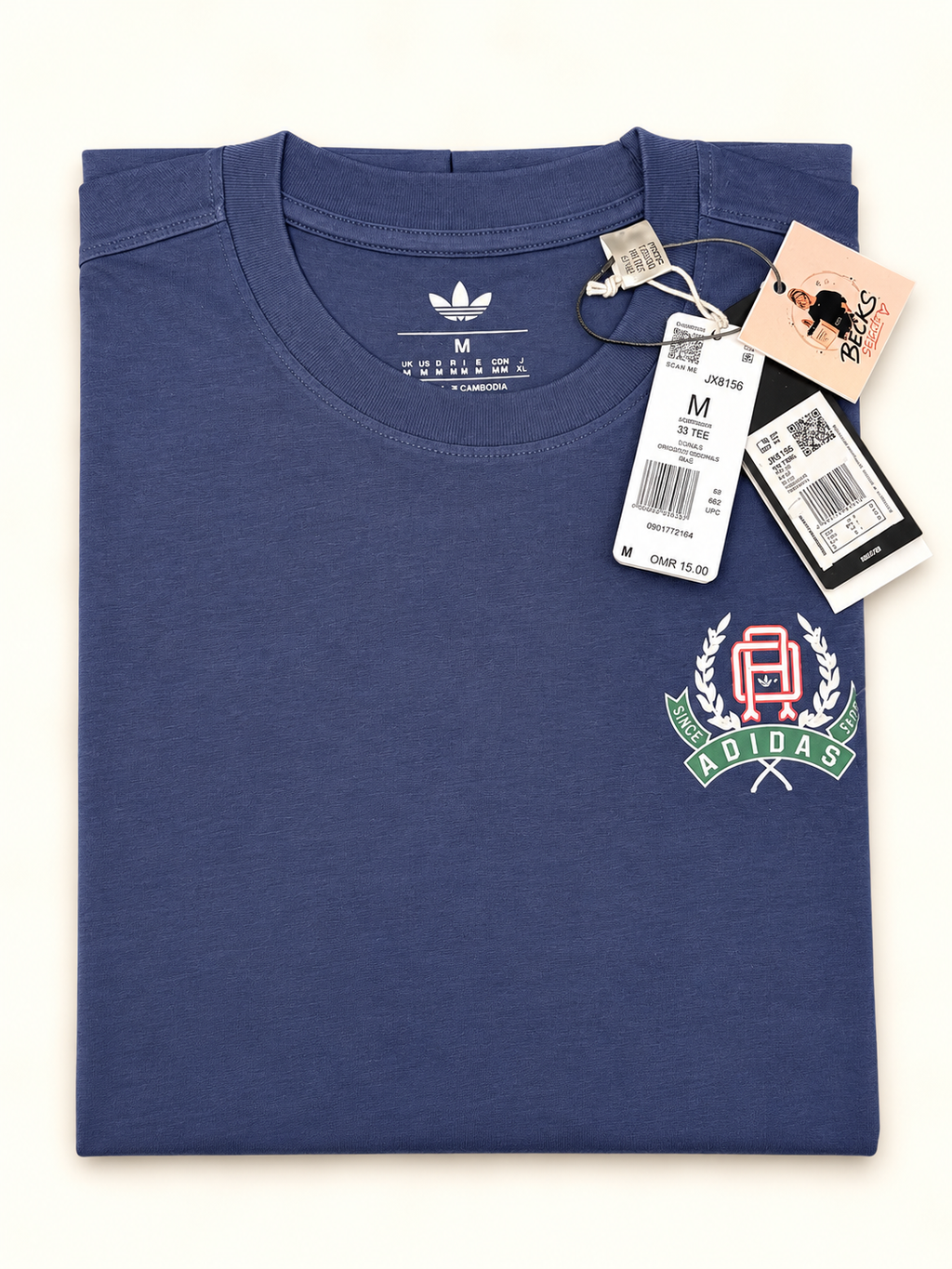 Adidas Originals Crest Graphic T-Shirt – Blue | Men's M & L