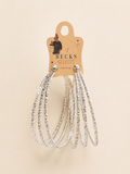 Silver Textured Multi Hoop Drop Earrings
