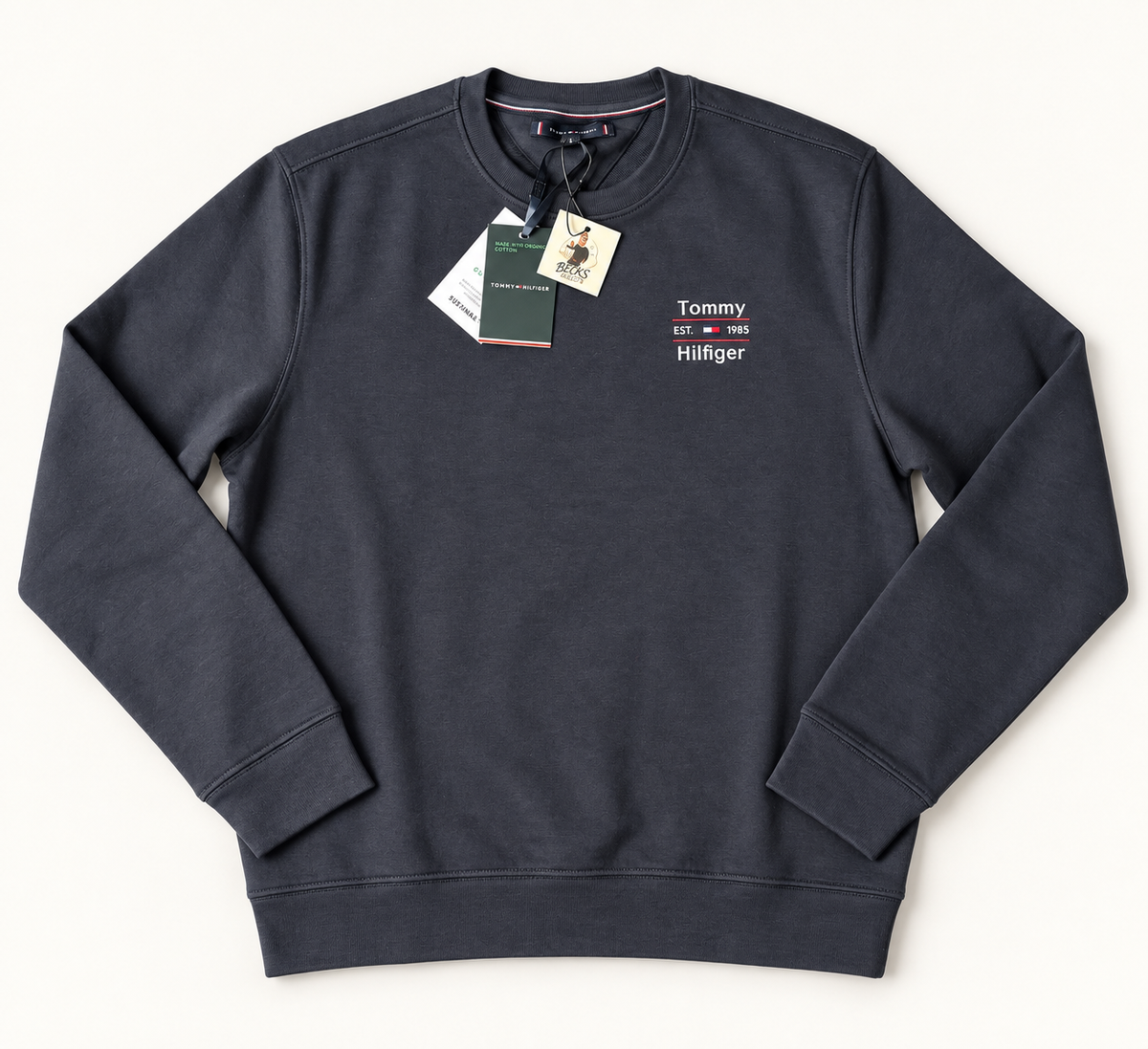 Tommy Hilfiger Men’s 1985 Logo Terry Crew Neck Sweatshirt